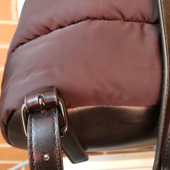 EUC Sam Edelman Backpack Puffer Branwen Flap School Black/Blue SPIKES (OS) - Picture 7 of 15